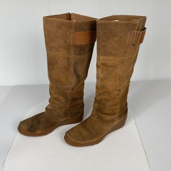 SOREL Toronto Elk Size 9.5 Tan Suede Wedge Heel Knee High Boots‎ 1554661286 - Picture 1 of 11